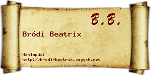 Bródi Beatrix névjegykártya
