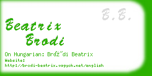 beatrix brodi business card